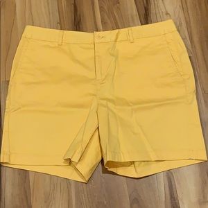 LL Bean Favorite Fit Shorts Yellow Size 14